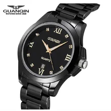 Часы мужские люксовый бренд GUANQIN вольфрамовые стальные мужские часы Кварцевые водонепроницаемые стальные мужские часы ручные часы для мужчин