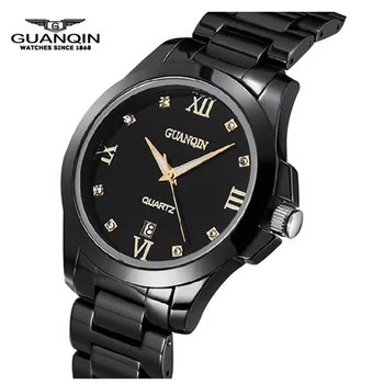 

2018 Watch Men Luxury Brand GUANQIN Tungsten Steel Men Watches Quartz Waterproof Steel Male Clock Wristwatches for Men