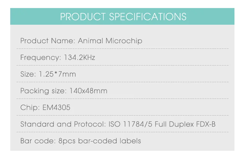 100 шт ПЭТ 134,2 кГц стеклянные микрочипы ISO11784 FDX-B мини-размер 1,25*7 мм шприц для микрочипов животных Id инжектор для рыб/черепах