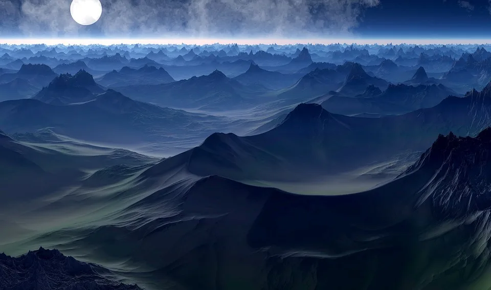Fantasy world mountain