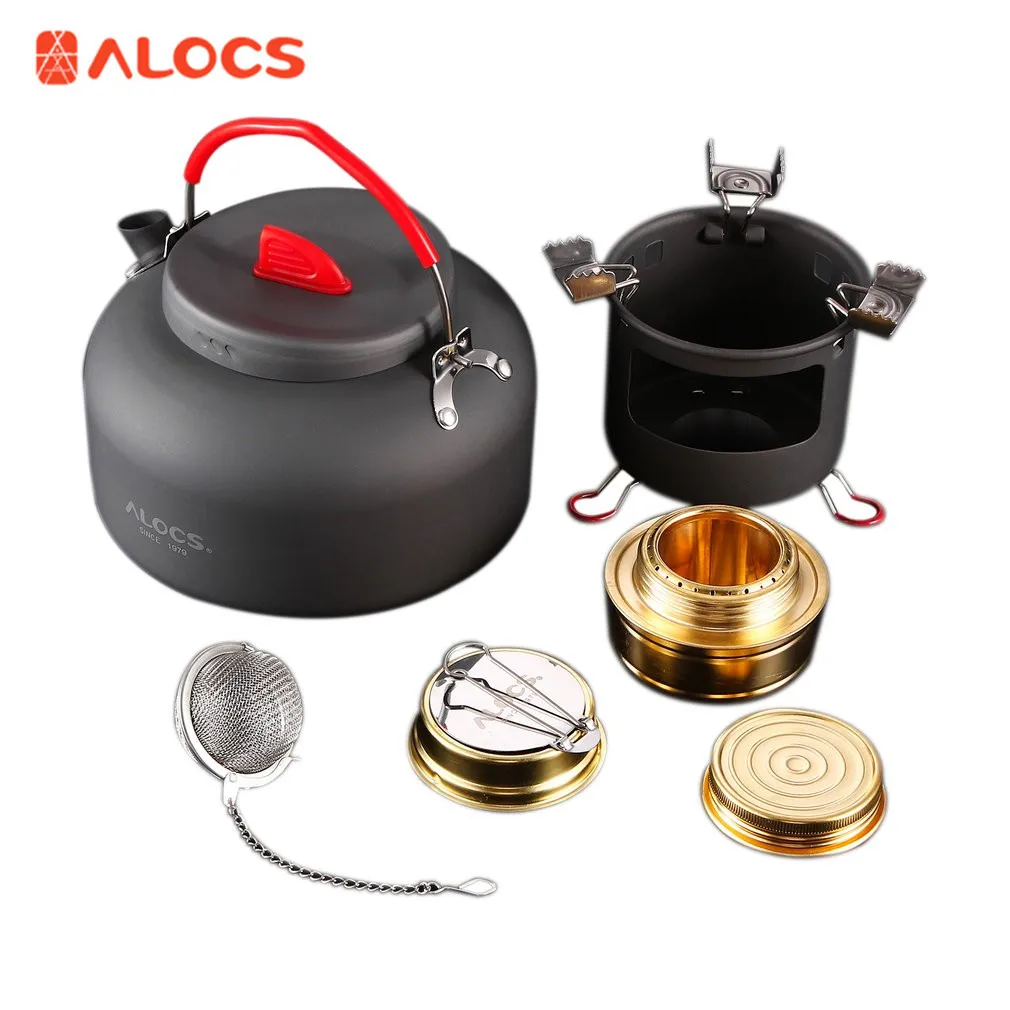 Alocs CW-K04 al aire libre hervidor de agua de viaje de Camping Picnic de utensilios de cocina de aluminio ultraligero 1.4L capacidad olla de agua tetera taza de café