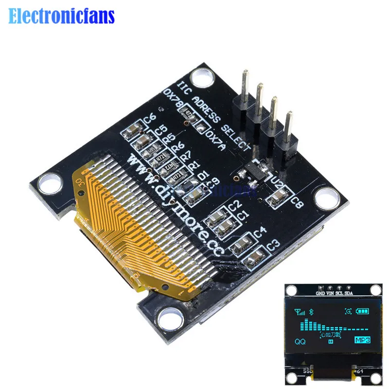 0,96 ''0,96 дюймов синий O светодиодный Светодиодный Дисплей модуль I2C IIC Серийный 128X64 128*64 контроллер драйвер платы совместимы для Arduino STM32