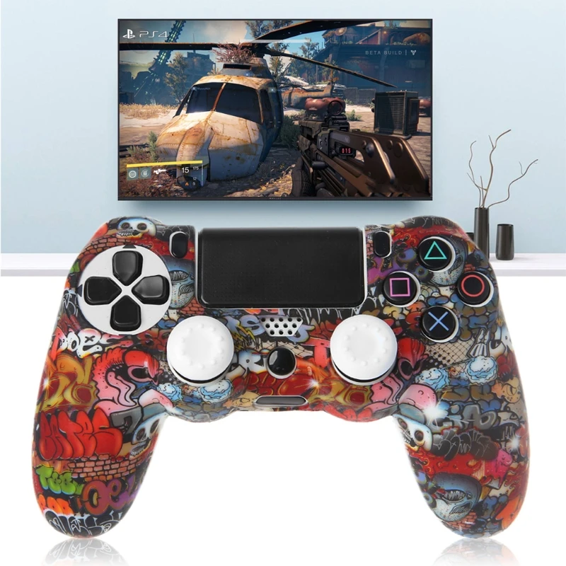 

2 Grip Caps For PS4 Silicone Sleeve Guards Gamepad Controller Protective Case