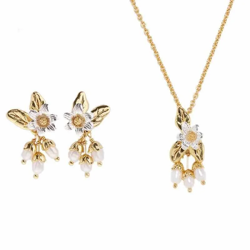 Amybaby модные дизайнерские жасминовые небесные васильковые подсолнухи женские серьги-гвоздики ювелирные изделия для вечерние