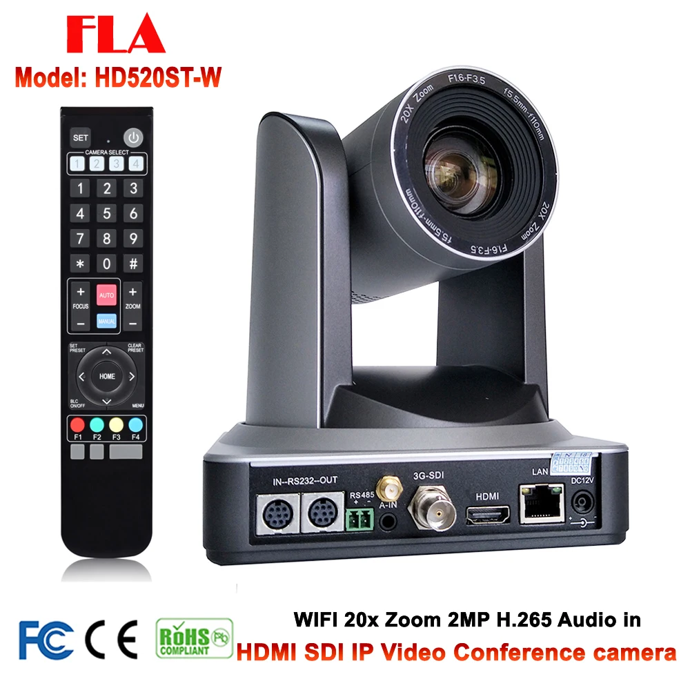 Meilleur 20X Optique Zoom PTZ IP WIFI Streaming Vidéo Audio Caméra RTMP RTSP Onvif avec Simultanée HDMI et 3G SDI Sorties Argent couleur