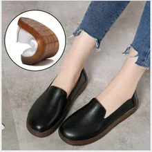 Женская обувь на плоской подошве; Новинка года; сезон весна; слипоны из натуральной кожи на плоской подошве; повседневные удобные лоферы; женская мягкая обувь