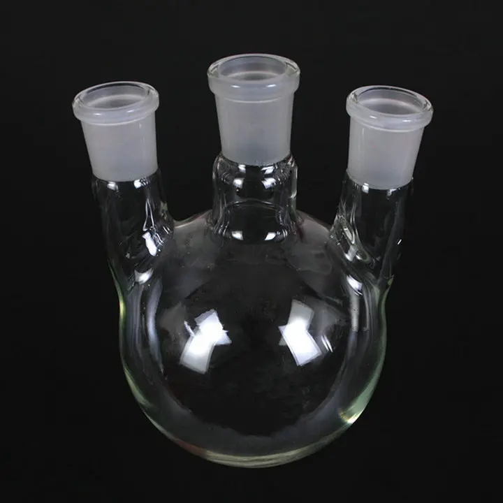 250ml Round Bottom 3 neck glass flask with STRAIGHT NECKS, Flask with