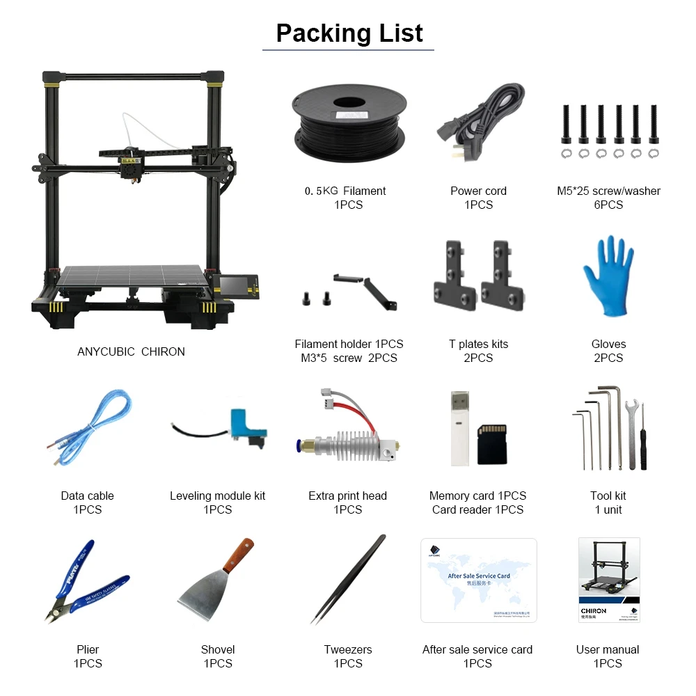 ANYCUBIC Chiron FDM 3d Printer Automatic Leveling PLA Filament FDM 3D Printer Impressora 3d printer kit