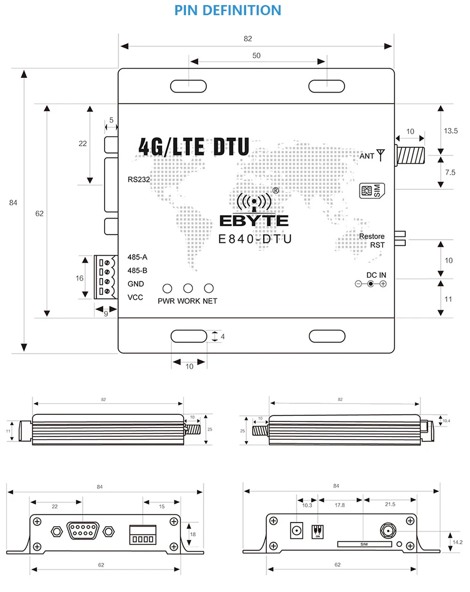 E840-DTU(4G-01) 4G Modem LET IoT Transmitter Receiver (9)