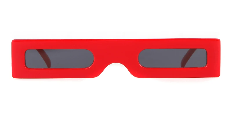 WHO CUTIE Узкий Тонкий прямоугольные Солнцезащитные очки женские брендовые Дизайнерские мужские Ретро Винтажные толстые прямоугольные солнцезащитные очки 597 - Цвет линз: C1  red