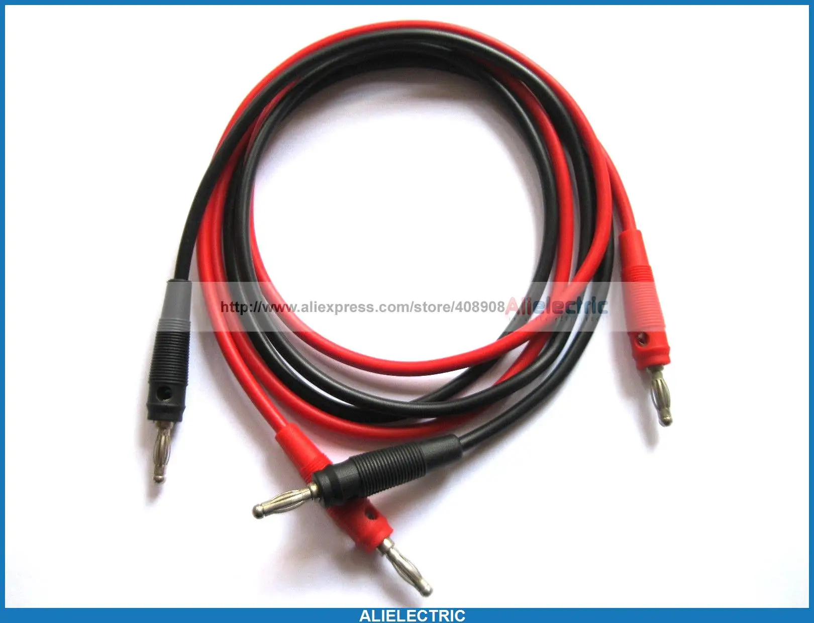 1 Set Banana Plug to Banana Plug Silicone Cable High Voltage Red Black