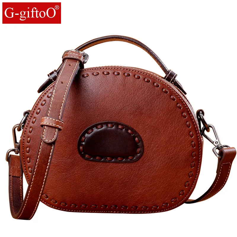 

Genuine Leather Round Women Bag Crossbody Bags Womens Shoulder Bag Ladies Cute Knitting Circular Women Messenger Bags