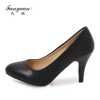 

Fanyuan Fashion Pointed Toe Thin High Heels Spring Autumn Solid Shallow Pumps Classics Slip-On Party Office Shoes Women Shoes