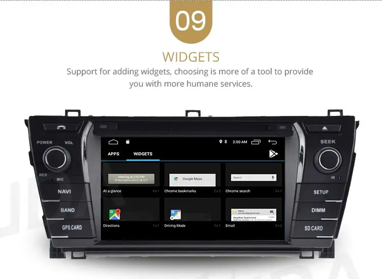 Cheap LJDA 2 Din Android 9.1 Car DVD Player For Toyota Corolla 2014 Wifi GPS Radio 2G+16G Quad Cores Multimedia Stereo Mirror Link RDS 12