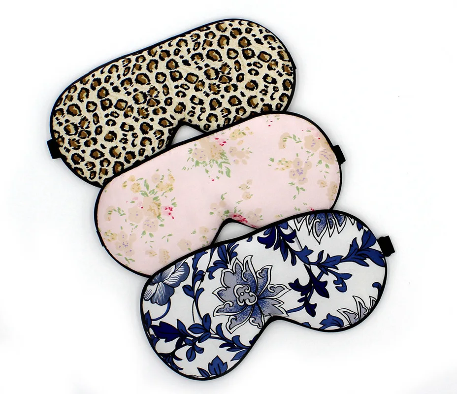 New Fashion Silk Soft Sleep Eye Mask Floral Print Sleeping Travel