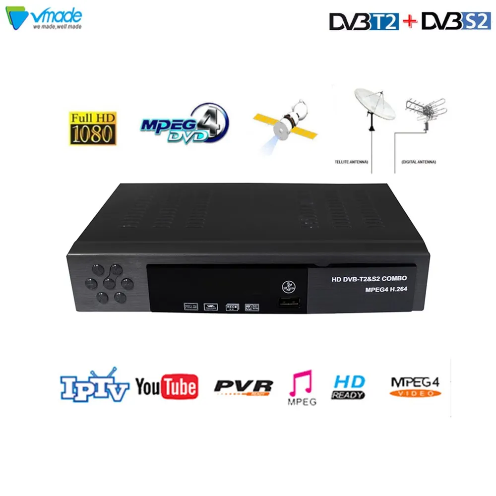 

Digital Terrestrial Satellite TV Receiver Combo DVB-T2 DVB-S2 TV Box Support IPTV CCCAM Youtube H.264 MPEG4 Standard Set Tox Box
