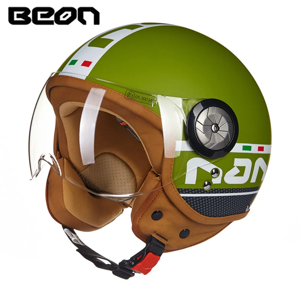 BEON moto rcycle шлем 3/4 с открытым лицом винтажный реактивный шлем 11021 moto Casque Casco moto cicleta Capacete скутер шлемы ECE