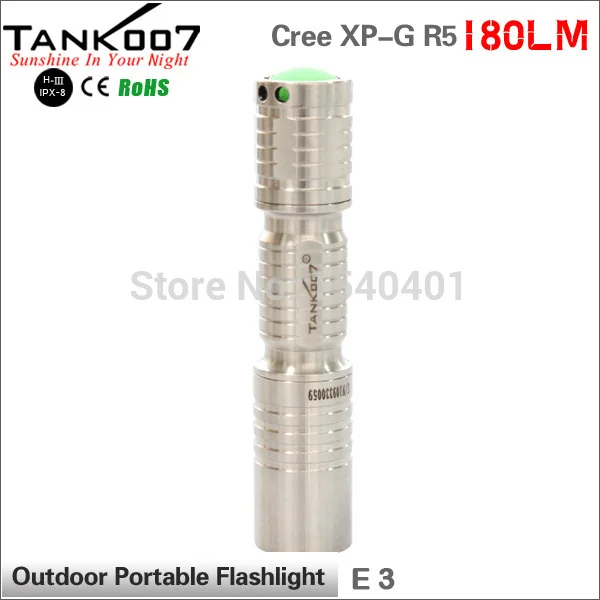 TANK007 E3 Cree XP G R5 Нержавеющая сталь Мини светодиодный фонарик фонарь брелок 180