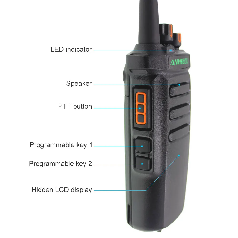 Anysecu AC-215R радио активный экран обзора Walkie Talkie 400-480MHz группа вызова Ham Радио скрытый экран UHF