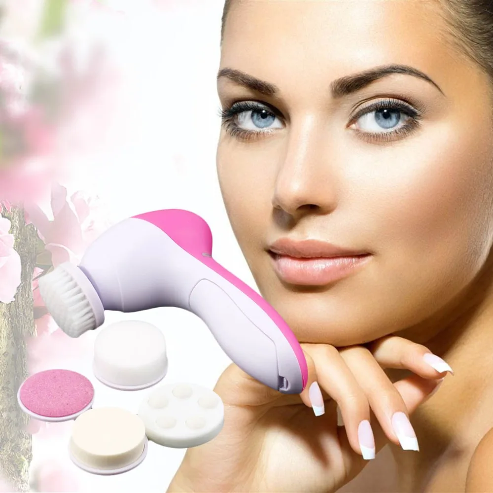 

5 in 1 Electric Wash Face Machine Facial Pore Cleaner Body Cleansing Massage Mini Skin Beauty Massager Brush women clean brushes