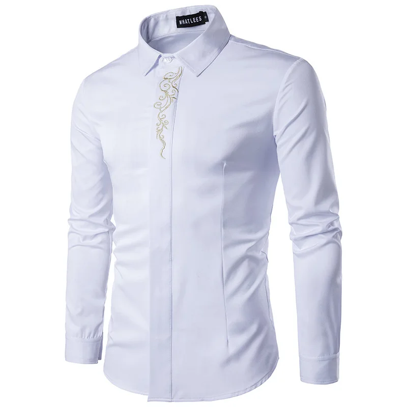 Мужская модная Роскошная брендовая рубашка Новая высококачественная трендовая рубашка с принтом Мужская рубашка Повседневная деловая рубашка с длинным рукавом