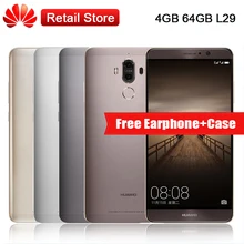 Глобальный Huawei Коврики 9 4 ГБ Оперативная память 64 ГБ Встроенная память 5.9 ”octa core android 7.0 KIRIN 960 4000 мАч 3 камеры NFC OTG отпечатков пальцев мобильный телефон