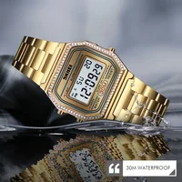 Luxury Lady Watch SKMEI New Women Watch Digital Wristwatch 30M Waterproof Ladies Watches Stainless Steel Clock Relogio Feminino