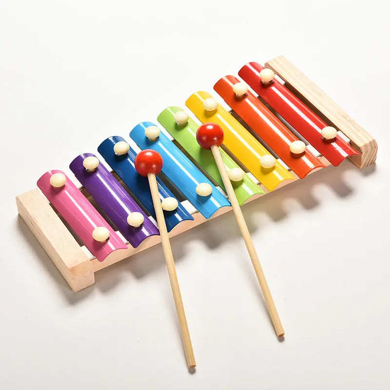 Rainbow 8 Notes Wooden Musical Toy Teaching Aid Kids Early Educational