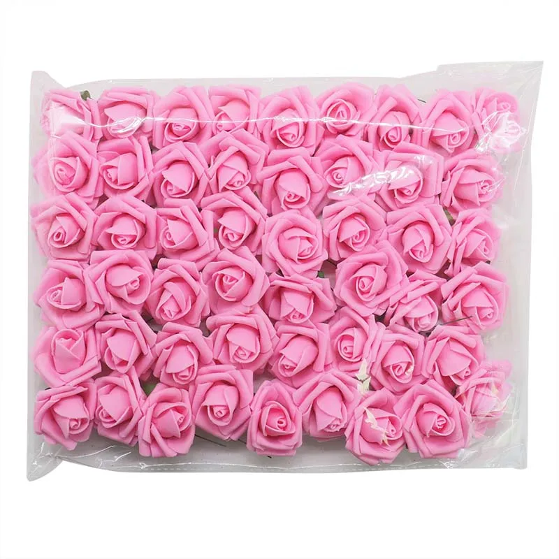 4 см мини ПЭ пена розовые цветочные головки искусственные шелковые цветы для дома и сада DIY свадебные декоративные цветы венки декоративные принадлежности