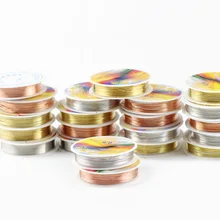 JHNBY Медный провод 0,2/0,3/0,4/0,5/0,6/0,8/1,0 мм цвет серебристый, Золотой Медь красный Бисер металлической оплетке браслетов украшения своими руками, украшения своими руками