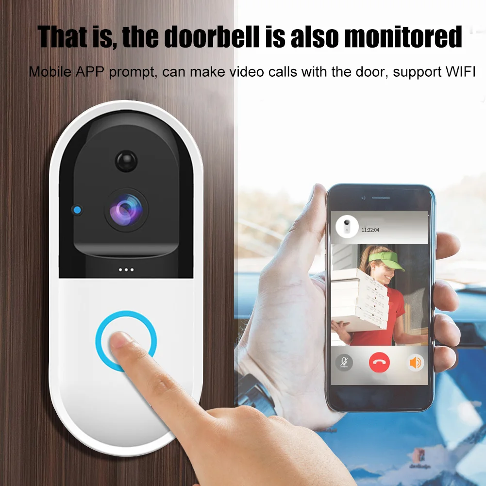 

Smart Video Doorbell Wireless WiFi Intercom Doorbell Camera APP Control Bell Night Vision LCC77