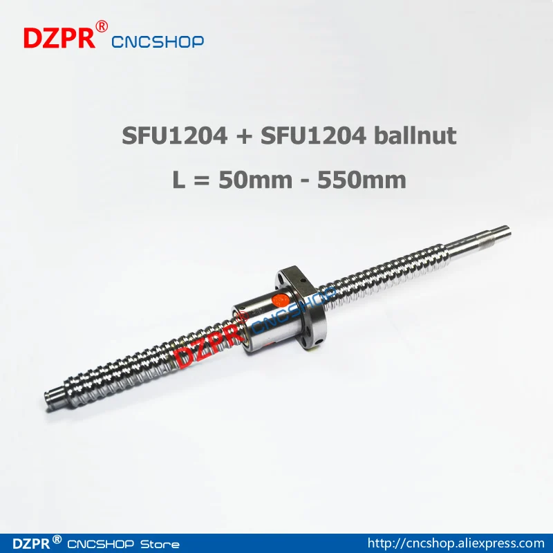 Шаровой винт DZPR с ЧПУ детали SFU1204 RM1204 12 мм 100 200 300 400 450 500 550 торцевой обработкой|ball