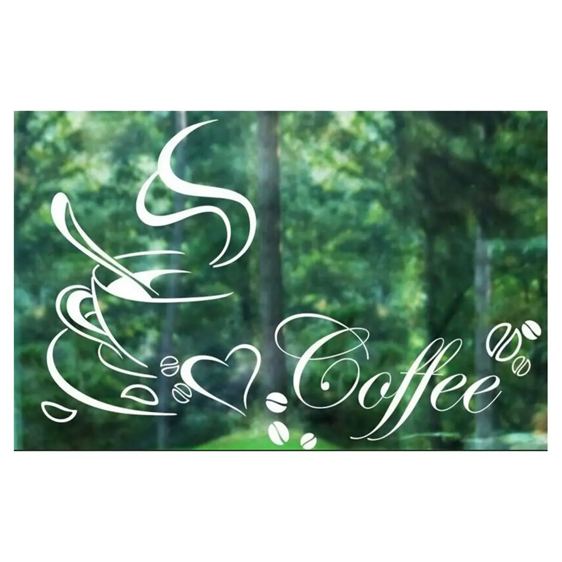 PVC Coffee cup living room table kitchen wall stickers white