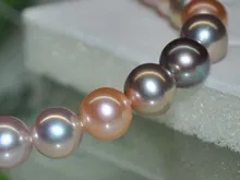 Top Outstanding Luster Natural RARE Multi AAA 8 9mm Round Pearl 12746