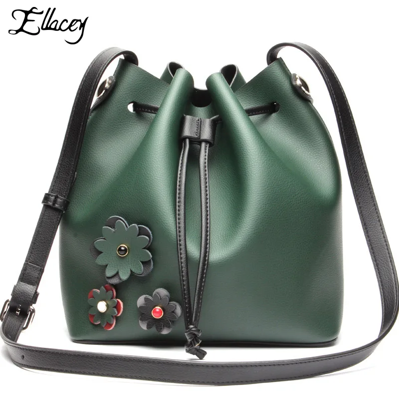 

2016 Fashion shoulder bag Designer Fringe Bucket bag Women Genuine Leather HandBag Ladies Messenger Bag Cross Body Purse Satchel