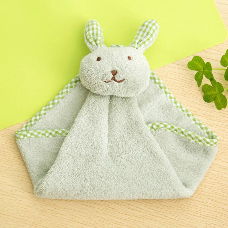 Милое детское полотенце для рук с кроликом, детское банное полотенце, мягкое плюшевое полотенце с мультяшным животным, детское полотенце для ванной - Цвет: green