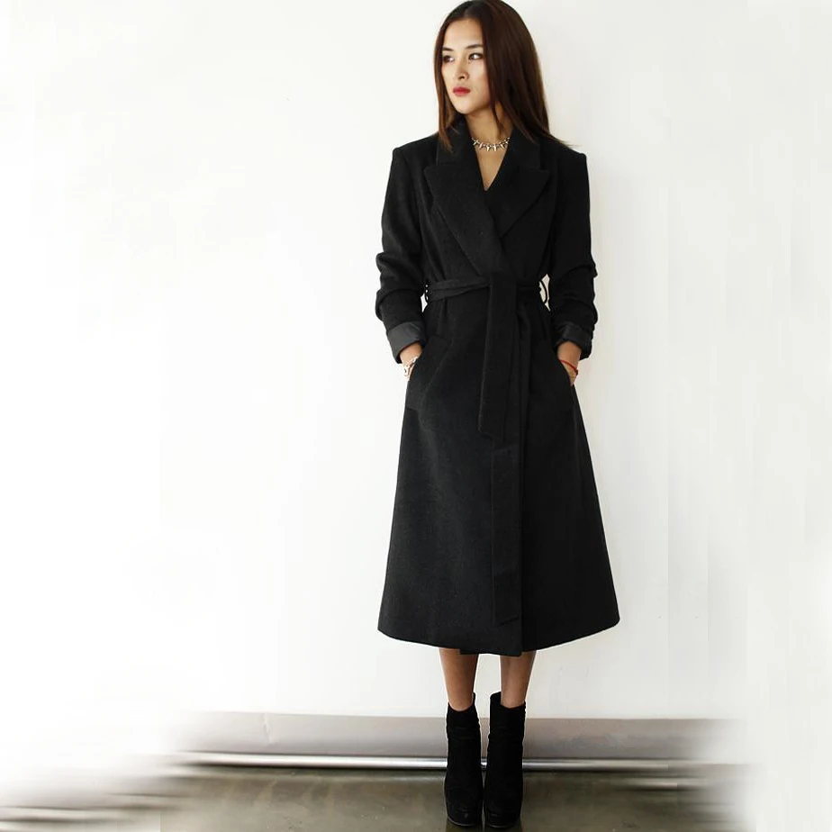 Plus Size S XXXL font b Women b font Long Design Woolen Coat Super Discounted Ultra
