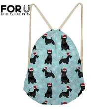 FORUDESIGNS/сумки на шнурке для женщин 3D шотландский терьер Печать Дети Удобный рюкзак для путешествий Сумки для хранения Mochila Femininai