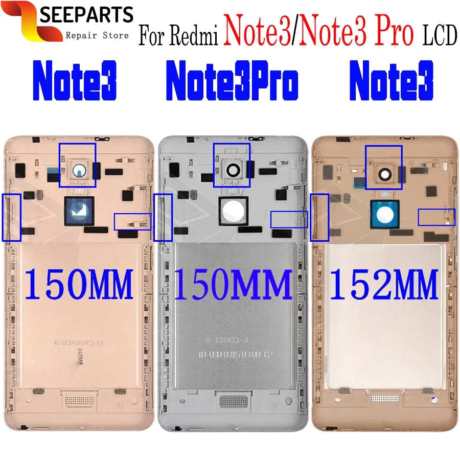 

New Xiaomi Redmi Note 3 150mm/152mm Battery Cover Redmi Note 3 Pro Back Battery Cover Door Housing Case Global Special Edition