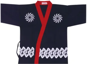 

Japanese Women Men Restaurant Bar Clothes Chef/Cook Coat Jackets Uniform, Sushi/Sashimi/Salmon, 3 Size