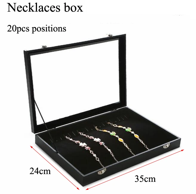 PU бархатная коробка для демонстрации ювелирных изделий для женские кольца серьги браслеты ожерелья украшения хранилище ювелирных изделий Органайзер упаковка - Цвет: necklace box