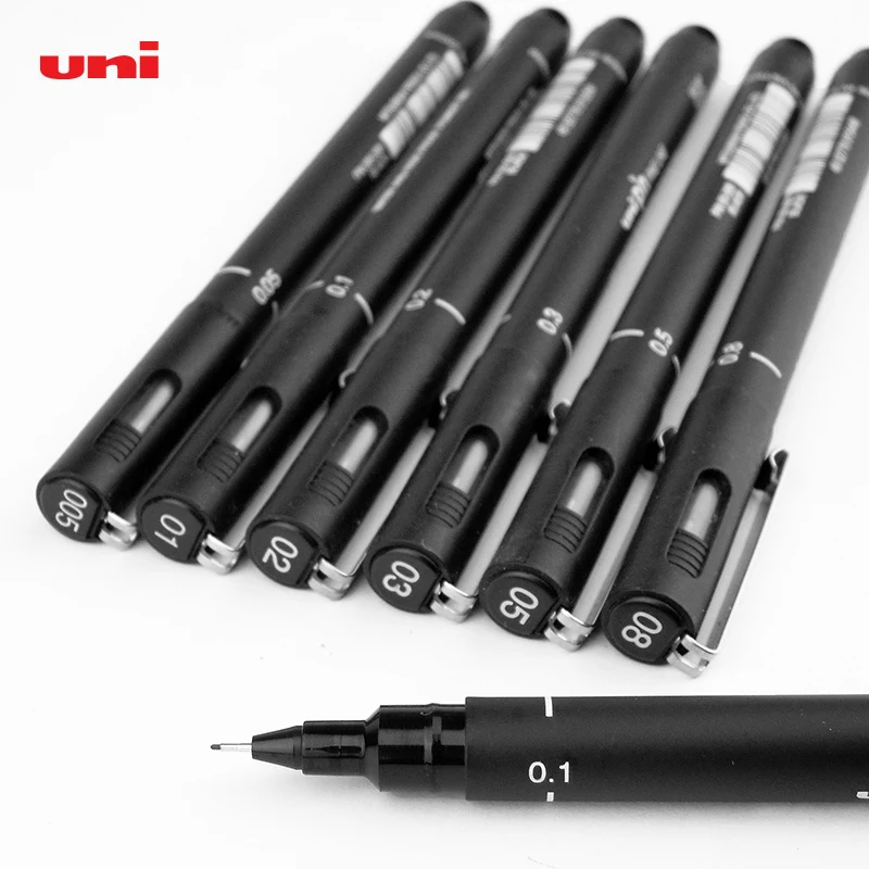

6Pcs/Set Mitsubishi Uni Pin Waterproof Hook Line Pen Micron Needle Pens Finliner Ultra Fine Point Pen For Drawing Art Markers