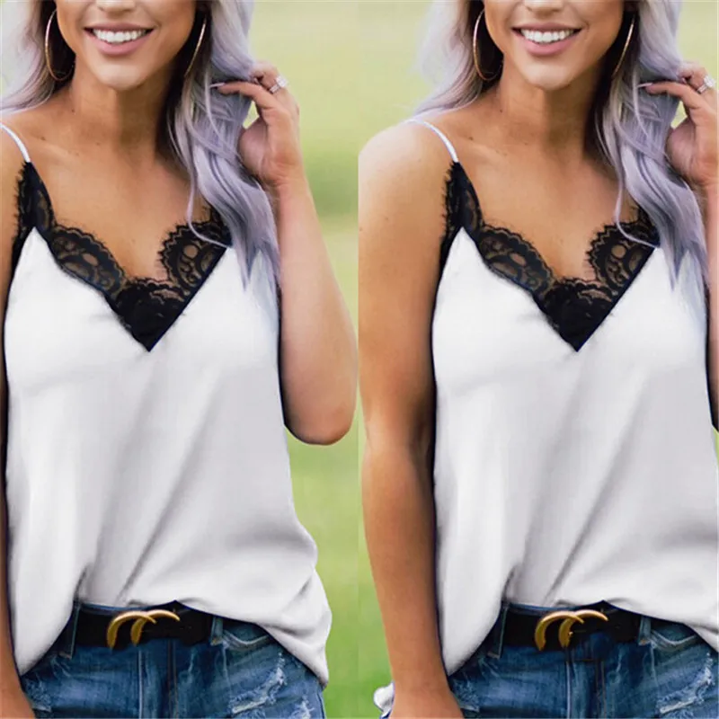 

Women Vest Sleeveless Loose Camisole Casual V-Neck Tank Tops Summer Suspenders Tank Top Blouse Sexy Female Camisole Shirt New