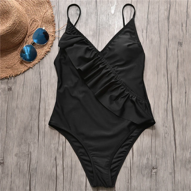 Best Price 2018 Hot Solid Ruffle One-Piece Suits Sexy Swimsuit Padded Strap Swimwear Summer Beachwear Bandage Bathing Lace-up Suit Best Price 2018 Hot Solid Ruffle One-Piece Suits Sexy Swimsuit Padded Strap Swimwear Summer Beachwear Bandage Bathing Lace-up Suit