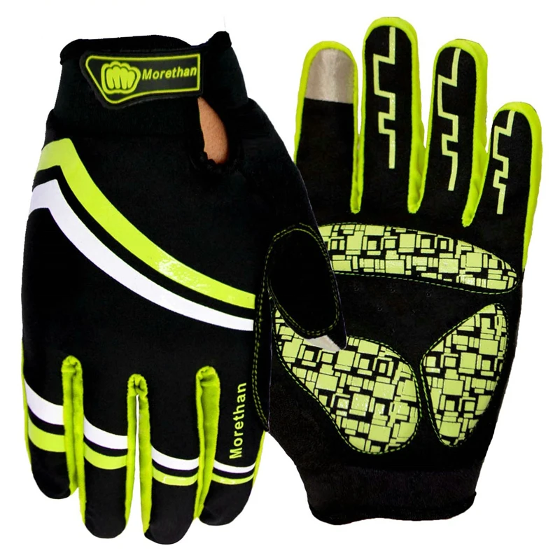 Противоударные гелевые зимние спортивные перчатки с сенсорным экраном, женские велосипедные перчатки для езды на велосипеде, MTB перчатки с полным пальцем, мужские тактические варежки - Цвет: Зеленый
