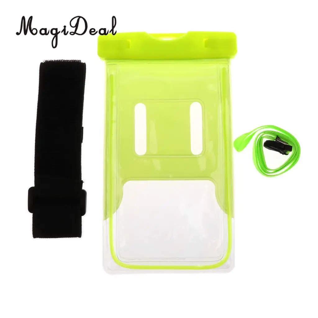 MagiDeal High Visible Open Water Swimming Safety Buoy With Dry Bag and Phone Case for Diving Kayaking Swimming Floating Training