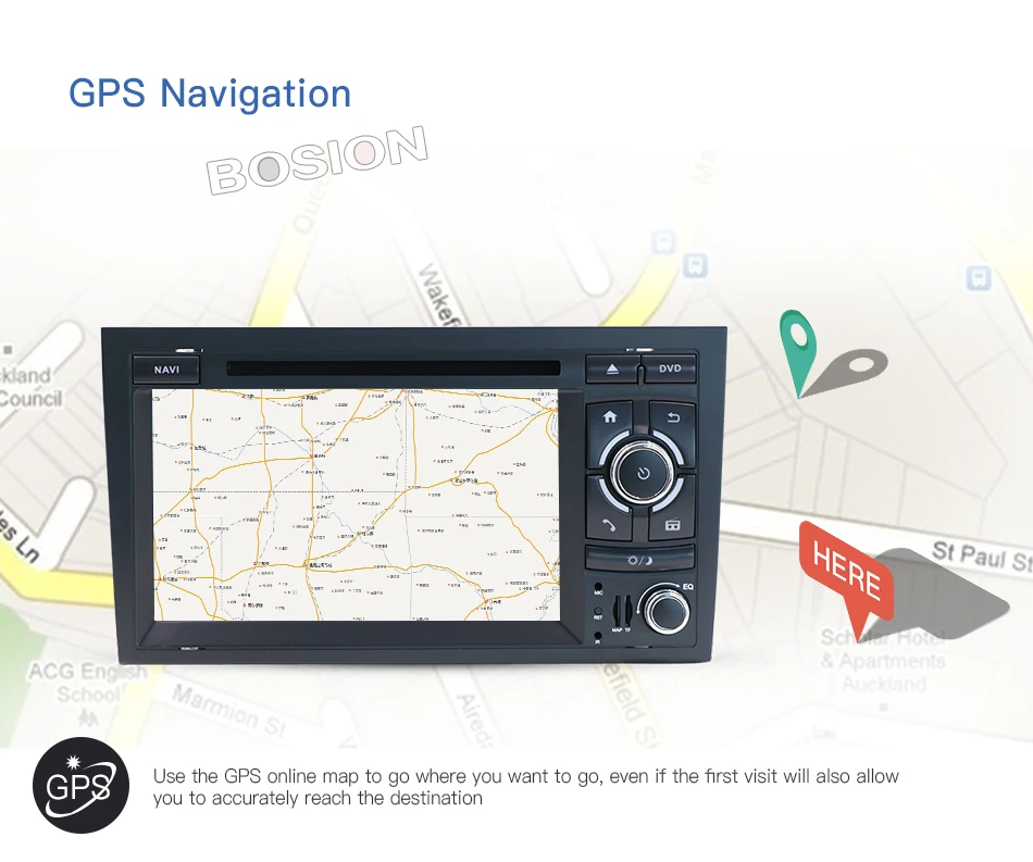 Excellent Free Canbus 1024*600 Quad Core Android 8.0 Car DVD Player for Audi A4 2002-2007 S4 RS4 8E 8F B9 B7 RNS-E (DTV DAB+ Optional) 11