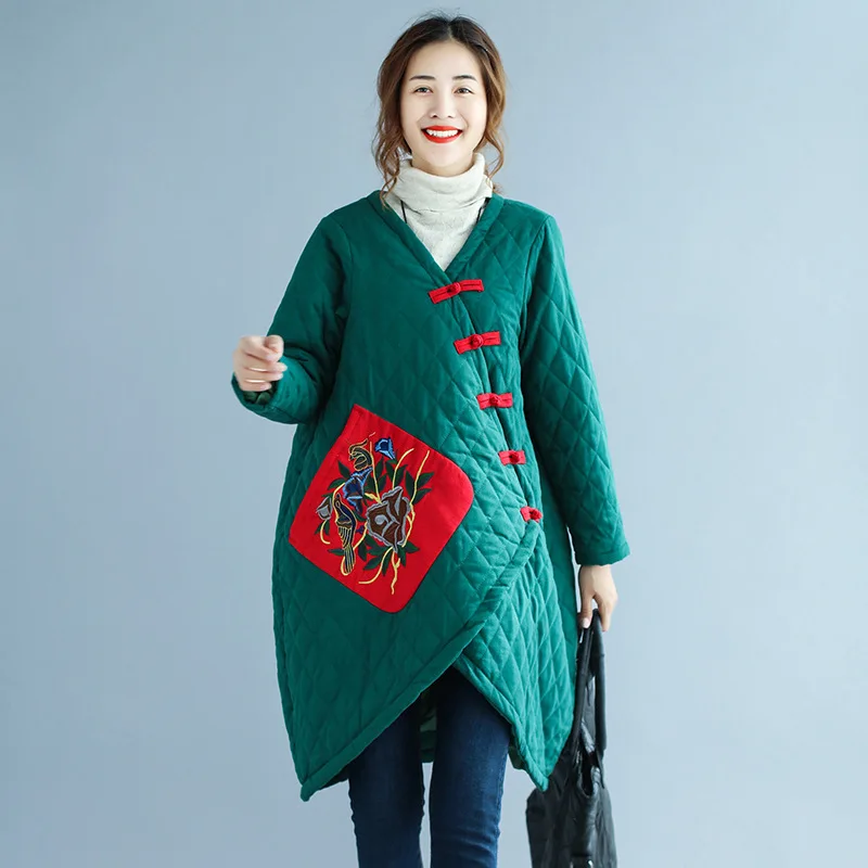 Женская зимняя мода тренды китайский стиль Женская парка пальто зимние женские куртки зимние AA4277