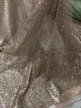 

sequin lace fabric Top selling DiuDiu-51533 french african glued glitter sequence lace fabric