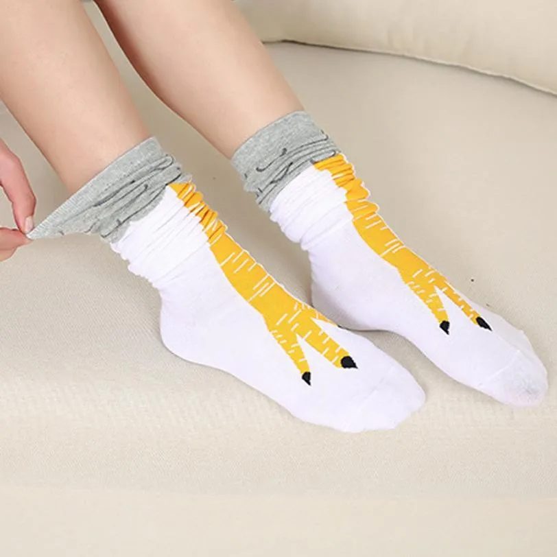 2018 summer womens candy colored stripes cotton sexy long socks style party Casual Chicken Creative Print Cartoon Thigh Socks